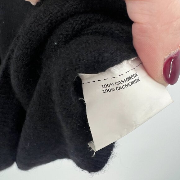 Vince X A Pea in the Pod 100% Cashmere Black Short Sleeve Sweater Women's Medium - Picture 3 of 4